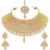 Buy Sukkhi Delightful Gold Plated AD Collar Necklace Set For Women at ...