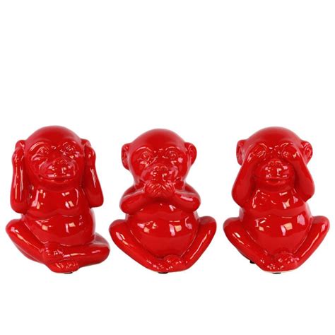 Buy Urban Trends Ceramic Standing Monkey No Evil (Hear/Speak/See ...