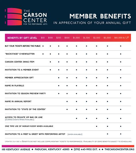Membership | The Carson Center For The Performing Arts
