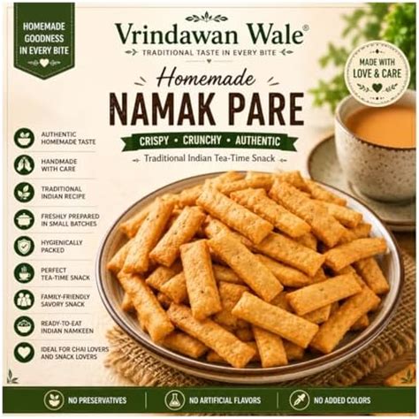 Vrindawan Wale Homemade Namak Pare | Crispy Traditional Tea-Time Snack ...
