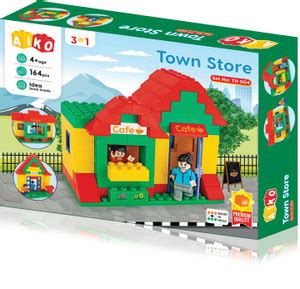 Aiko Town House Building Blocks for Kids (164 Pcs) - Premium Blocks ...