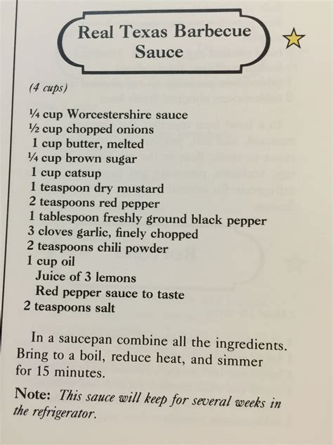 Texas Barbecue Sauce Recipe