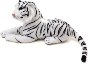 CREATIVEVILLA Lying White Tiger Stuffed Plush Soft Toy CVSTWTIGER60 ...