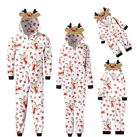 Aunavey Matching Family Christmas Onesies Pajamas Sets Elk Antler ...