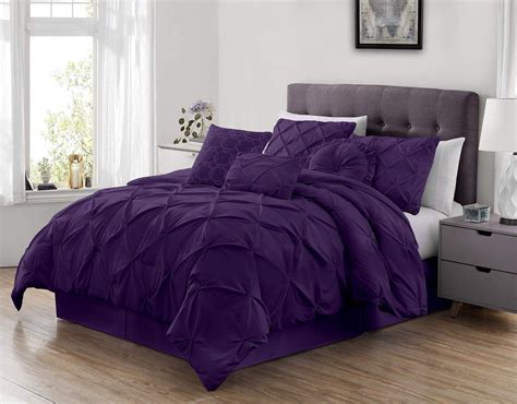 Amazon.com: Ubauba 7pc Purple Comforter Set Queen Size with Sheets ...