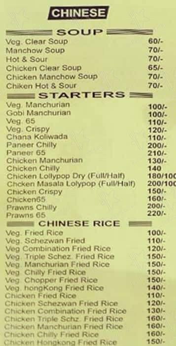 Menu at Fast food king, Mumbai