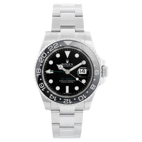 Rolex GMT Master II Black Bezel Steel Mens Watch 16710 Box Papers For ...