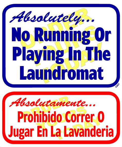 13.5″×16″ Bilingual Durable Screen Printed Plastic Laundry Sign – Vend‑Rite