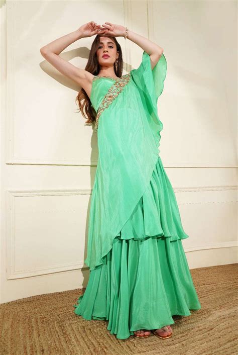 Cape Drape Skirt Set – MILU MADAN