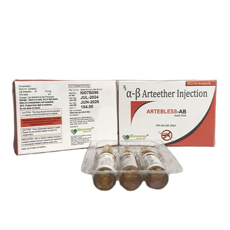 Artebless Ab - Each 2ml contains: Alpha-Beta Arteether IP 150mg Sterile ...