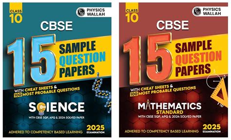 PW CBSE 15 New Pattern Sample Paper Class 10 Science, Maths (Standard ...