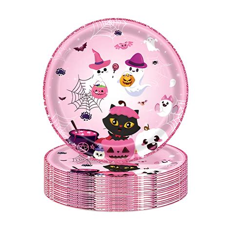 Amazon.com: Heyiminy 24Pcs Halloween Plates - 7 Inch Halloween Paper ...