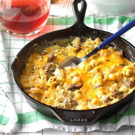 Sausage, Egg and Cheddar Farmer's Breakfast Recipe | Taste of Home