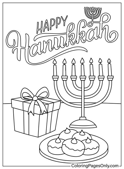 Happy Hanukkah Printable Coloring Pages