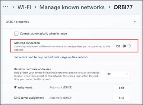 Metered Connection Setting 的图像结果