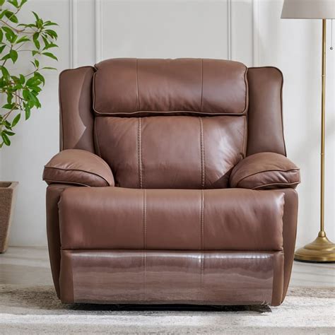 Buy Torino Half Leather 1-Seater Recliner - Brown from Home Centre at ...