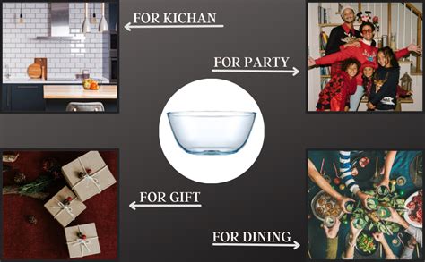 Buy SHUBHAARAMBH Glass Bowl Mixing Bowl Pack of 2 Piece Transparent ...