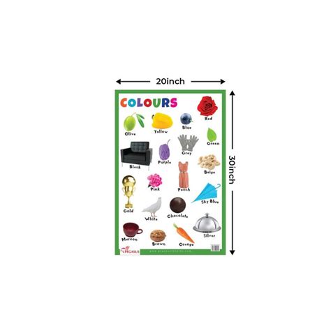 Buy Colours - Thick Laminated Preschool Chart on Snooplay Online India