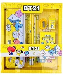 Luvvy Tuffy BT21 BTS stationery Kit Including BT21 Pecil Box,2 Pencils ...