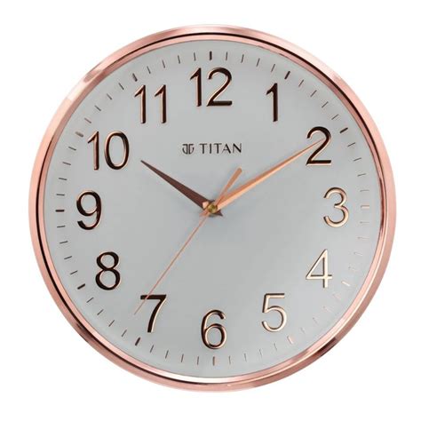Titan Classic White Metallic Finish Wall Clock with Silent Sweep Techn ...