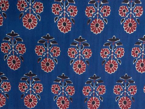 Premium Lapis Blue Floral Cotton Cambric Modal Fabric Fabric for ...