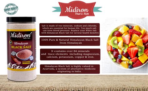 Midiron Quality Himalayan Black Salt Powder | Sanchal namak | Pink ...