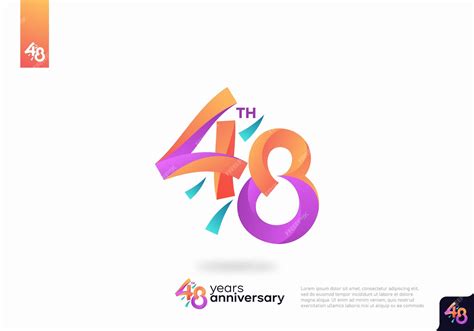 Premium Vector | Number 48 logo icon design, 48th birthday logo number ...