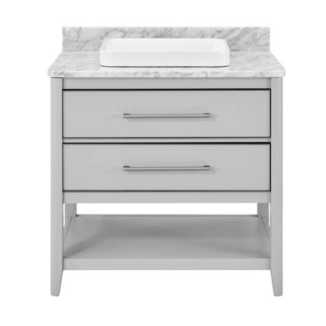 ED Ellen DeGeneres Lynnmere 36-in Light Gray Semi-recessed Single Sink ...