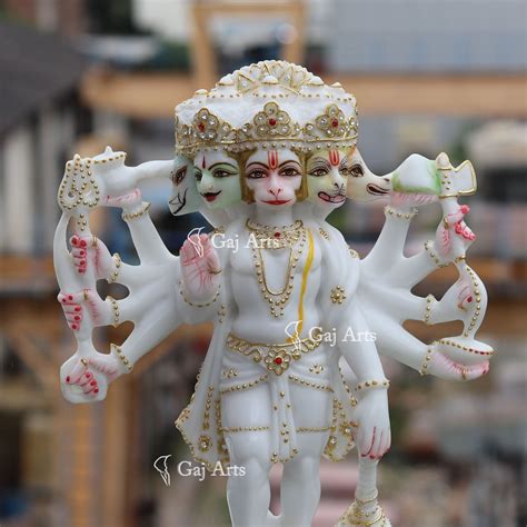 Marble Panchmukhi Hanuman Ji Idol | 12 Inch – Gaj Arts