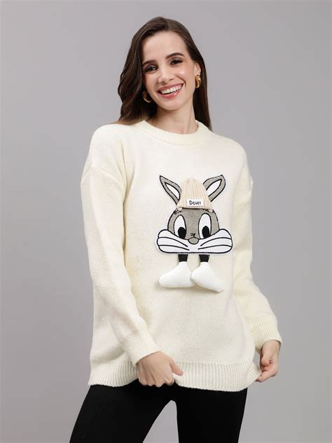 Bunny Patch Knitted Long Pullover – ANNY