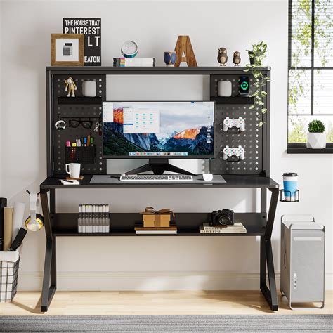 Buy Tribesigns Gaming Desk Computer Table, 47’’ K-shaped Leg Computer ...