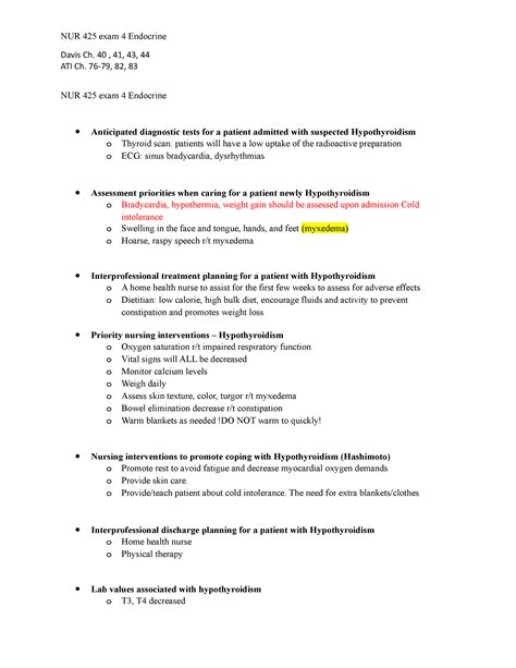 Exam 4 Endocrine study guide - Davis Ch. 40 , 41, 43, 44 ATI Ch. 76-79 ...