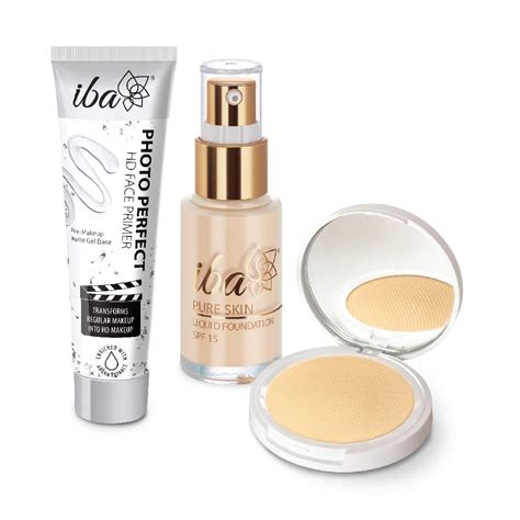 Iba Primer + Foundation + Compact Base Combo - Snow White | Long ...