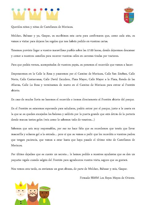 CARTA DE SS. MM. LOS REYES MAGOS