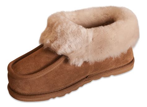 Nordvek Ladies Genuine Sheepskin Slippers Boots Hard Rubber Sole Womens ...