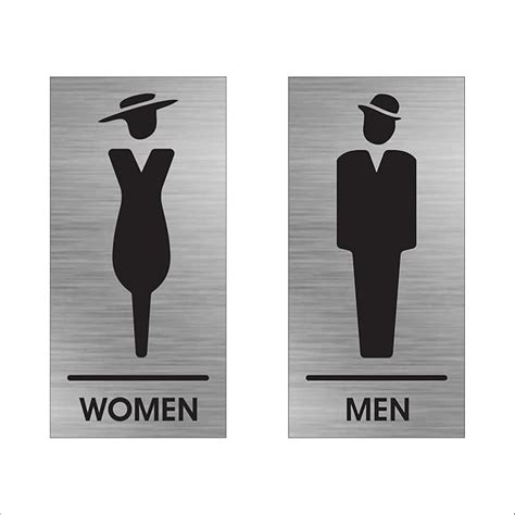 INFIGN SS Plate Gents Ladies Signage Self Adhesive Sticker - Restroom ...