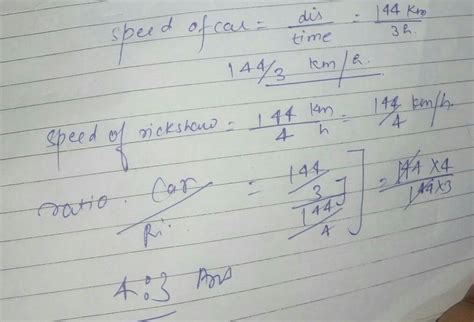 a car covers 144km in 3hours. if an auto rickshaw covers the same ...