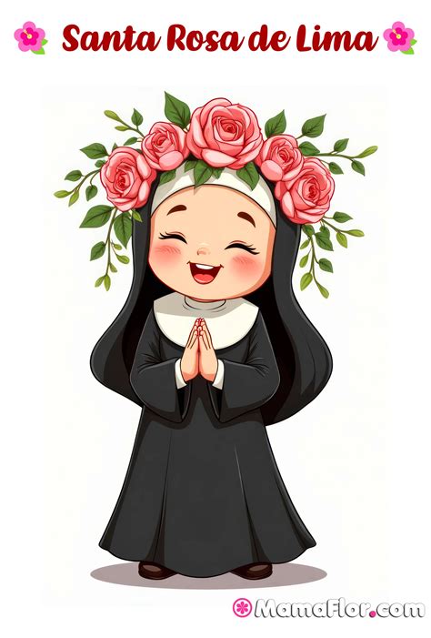 Santa Rosa de Lima dibujos para niños - MamaFlor.com