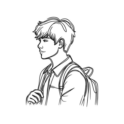 Le garçon et le mari Line Art Dessin vectoriel | Vecteur Premium généré ...