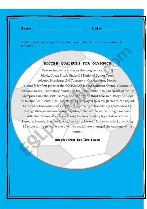 Sports Worksheet Reading 的图像结果