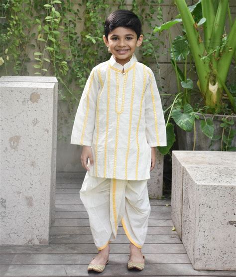 Buy Traditional Off white Kurta with Dhoti Online – FayonKids