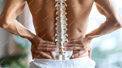 Vista detallada de la parte inferior de la espalda de una persona que ...