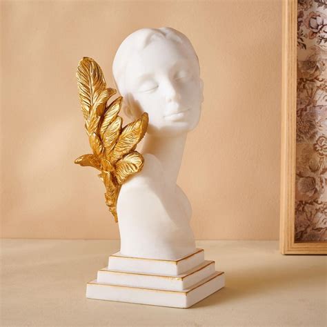 Buy Rivoli Polyresin Feathered Lady Bust Figurine from Home Centre at ...