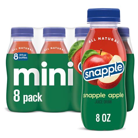 Snapple Apple Juice Drink, 8 fl oz, 8 Mini Bottles - Walmart.com