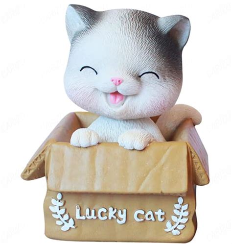 CARIZO® Lucky Cat Dashboard Car Ornament Cute Bobbleheads Cat Doll ...