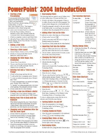 Mac PowerPoint 2004 Introduction Quick Reference Guide (Cheat Sheet of ...