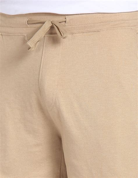 Buy Men Solid Logo IYBF Knit Shorts - Pack Of 1 Beige|U.S. Polo Assn. India