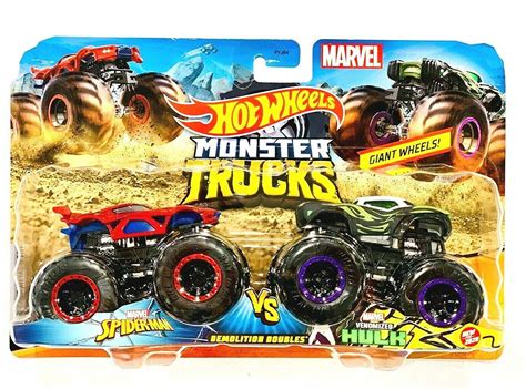 Buy DieCast Hotwheels Monster Trucks [Demolition Doubles] Marvel Heroes ...