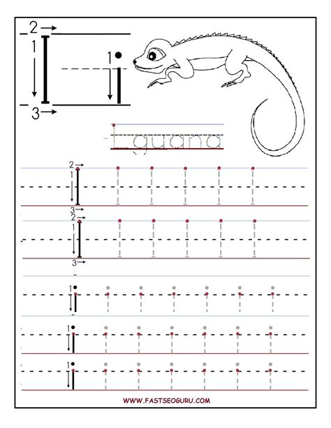 Tracing Letter I Worksheet For Preschool