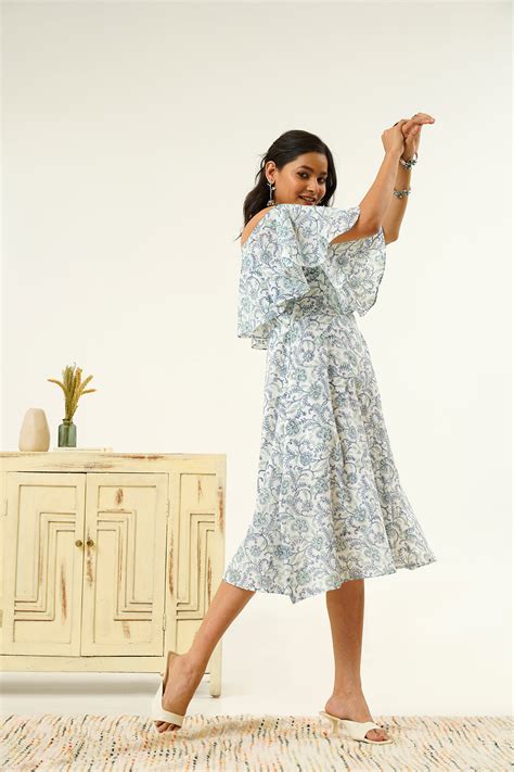 Buy Off Shoulder Cotton Dress for Women Online | IndyRaaga